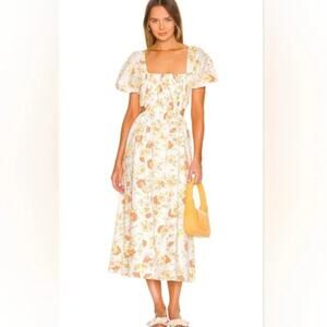Faithfull The Brand Loucetta Midi Dress in Palermo Floral Print Size 6 NWT